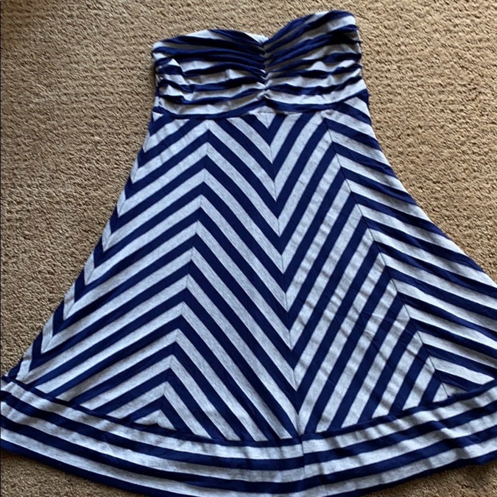 Ella moss blue & gray stripped dress